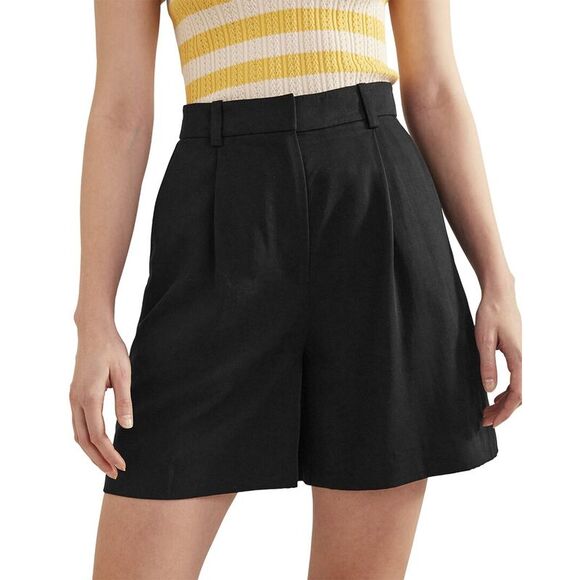 Short Femme Boden Lin Blanc Taille 8 - Style Paperbag, Léger